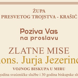Najava Zlatne mise mons. Jurja Jezerinca 